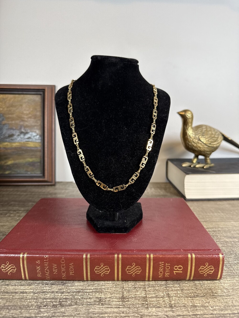 Vintage Givenchy Paris New York Gold Tone G Logo Link Chain Necklace 24"